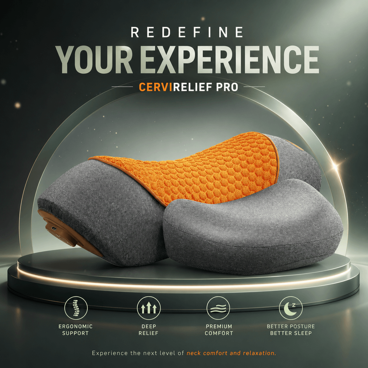 Relieviocare™ CerviRelief Pro - Advanced Cervical Support & Heat Therapy System - RelievioCare