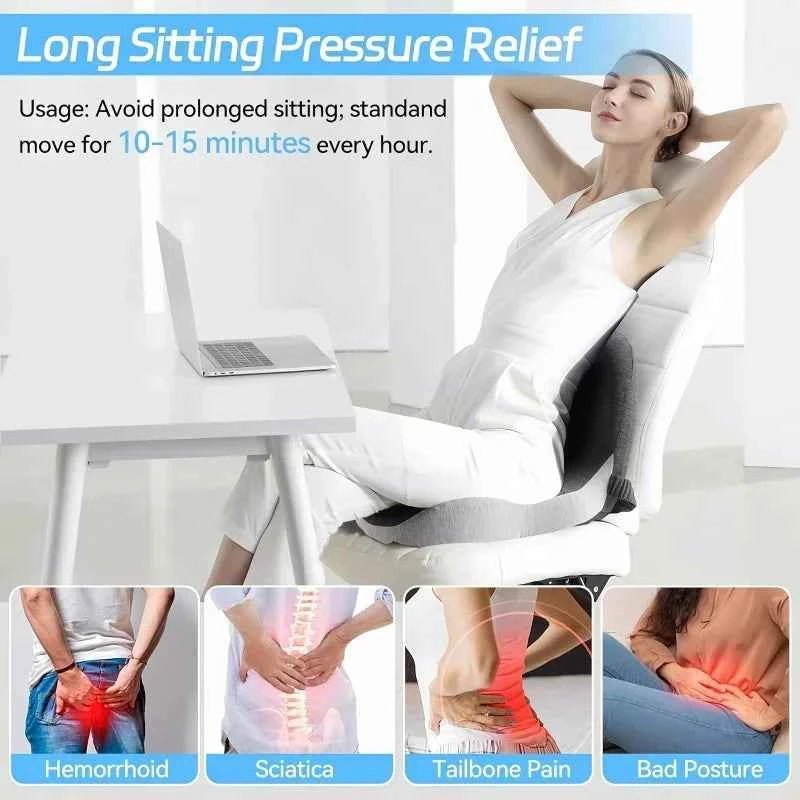 Relieviocare™ PostureAlign Pro – Advanced Memory Foam Seat & Lumbar Support System - RelievioCare