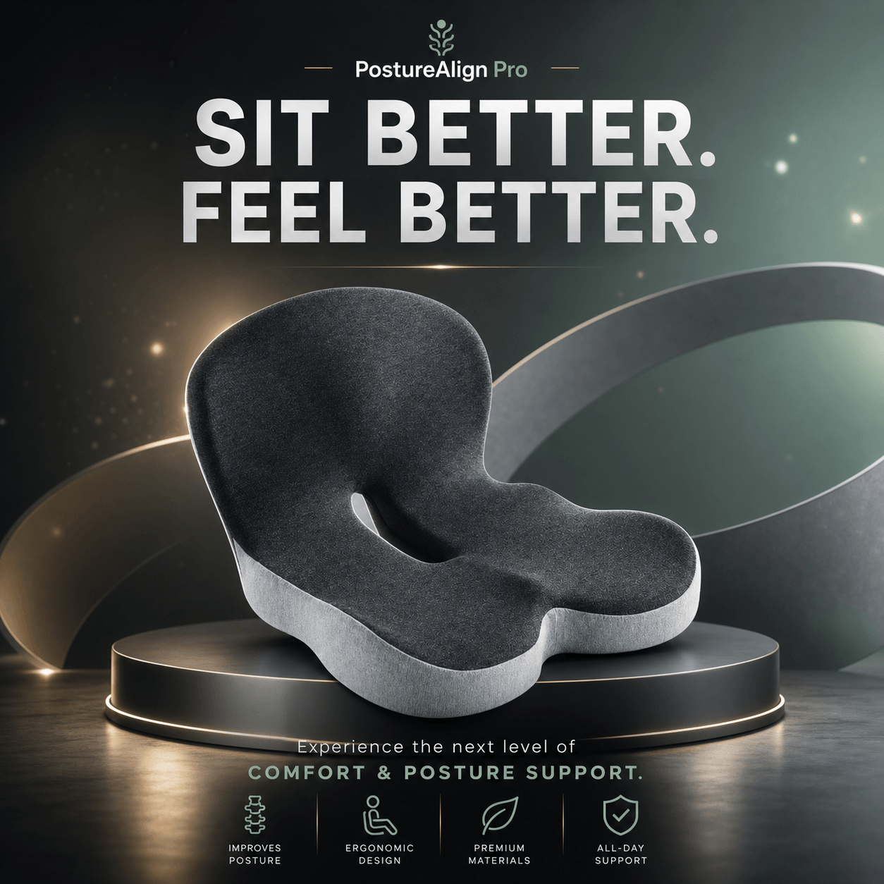 Relieviocare™ PostureAlign Pro – Advanced Memory Foam Seat & Lumbar Support System - RelievioCare