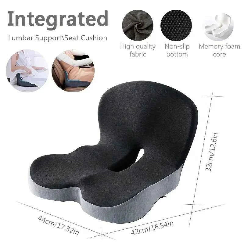 Relieviocare™ PostureAlign Pro – Advanced Memory Foam Seat & Lumbar Support System - RelievioCare
